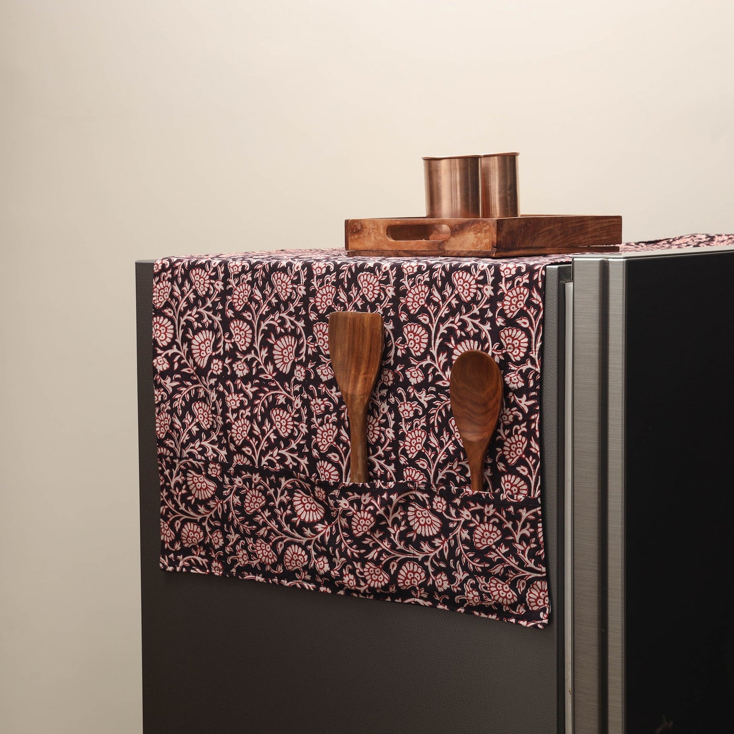 Handmade fridge top cover with multiple pockets 10