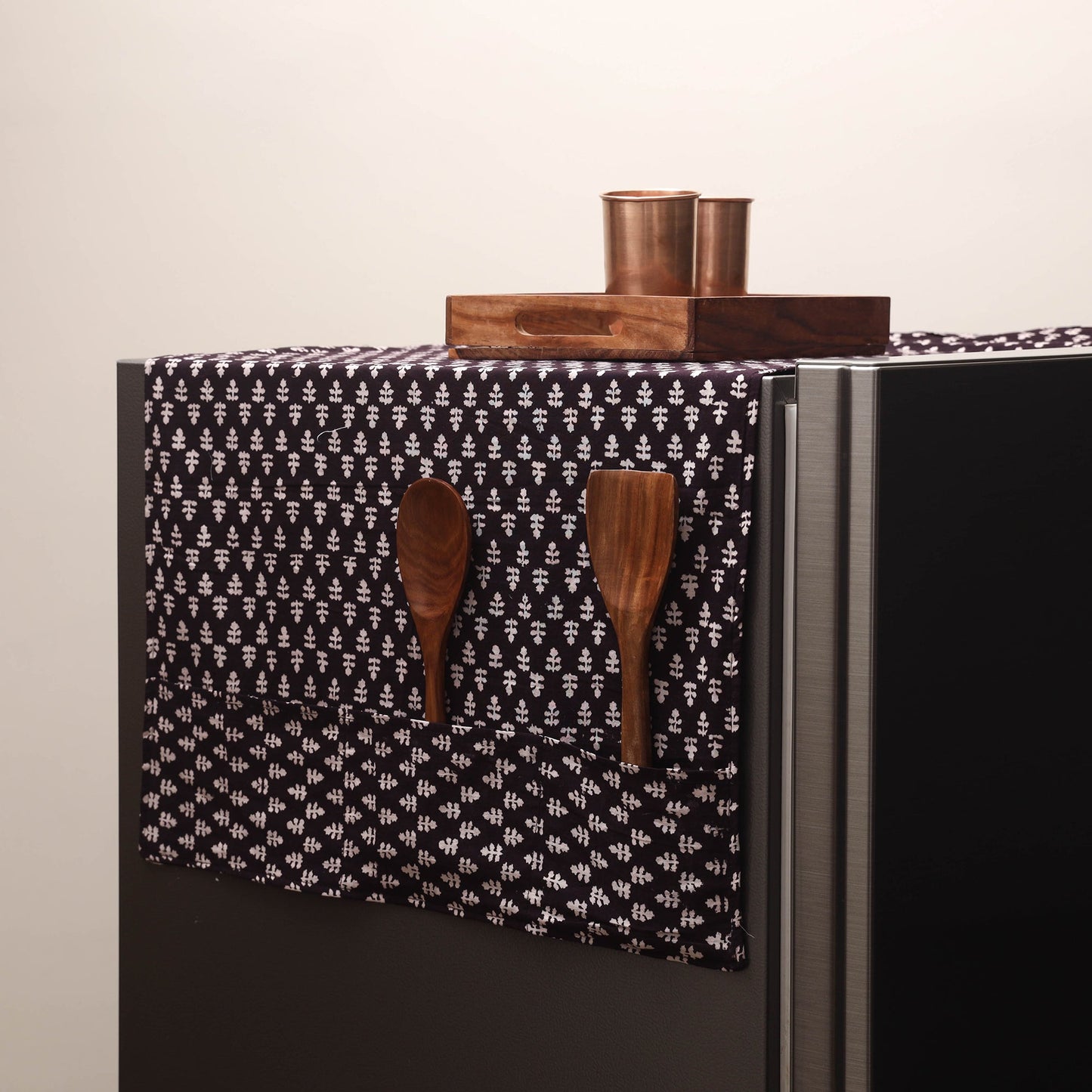 Handmade fridge top cover with multiple pockets 110