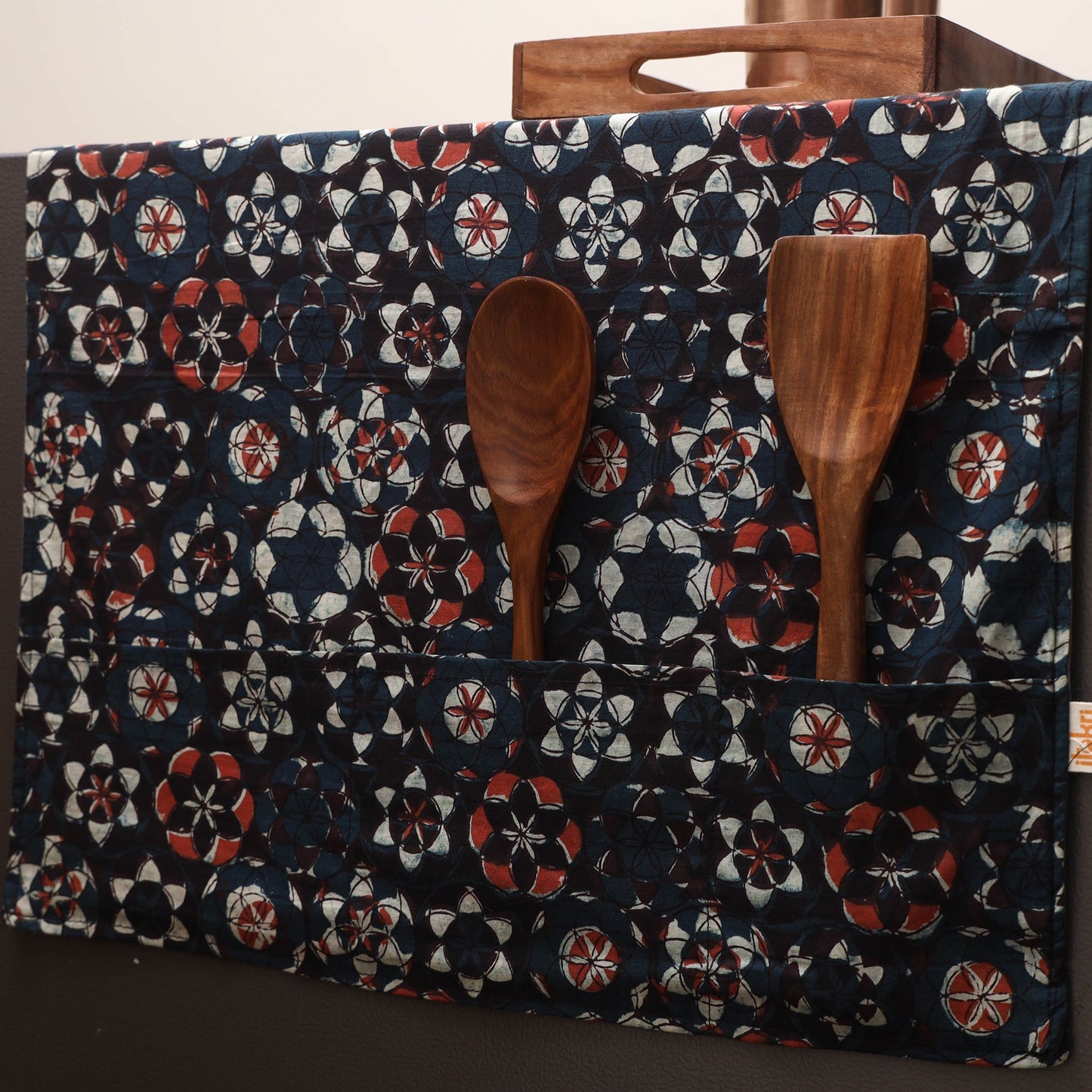 Handmade fridge top cover with multiple pockets 130