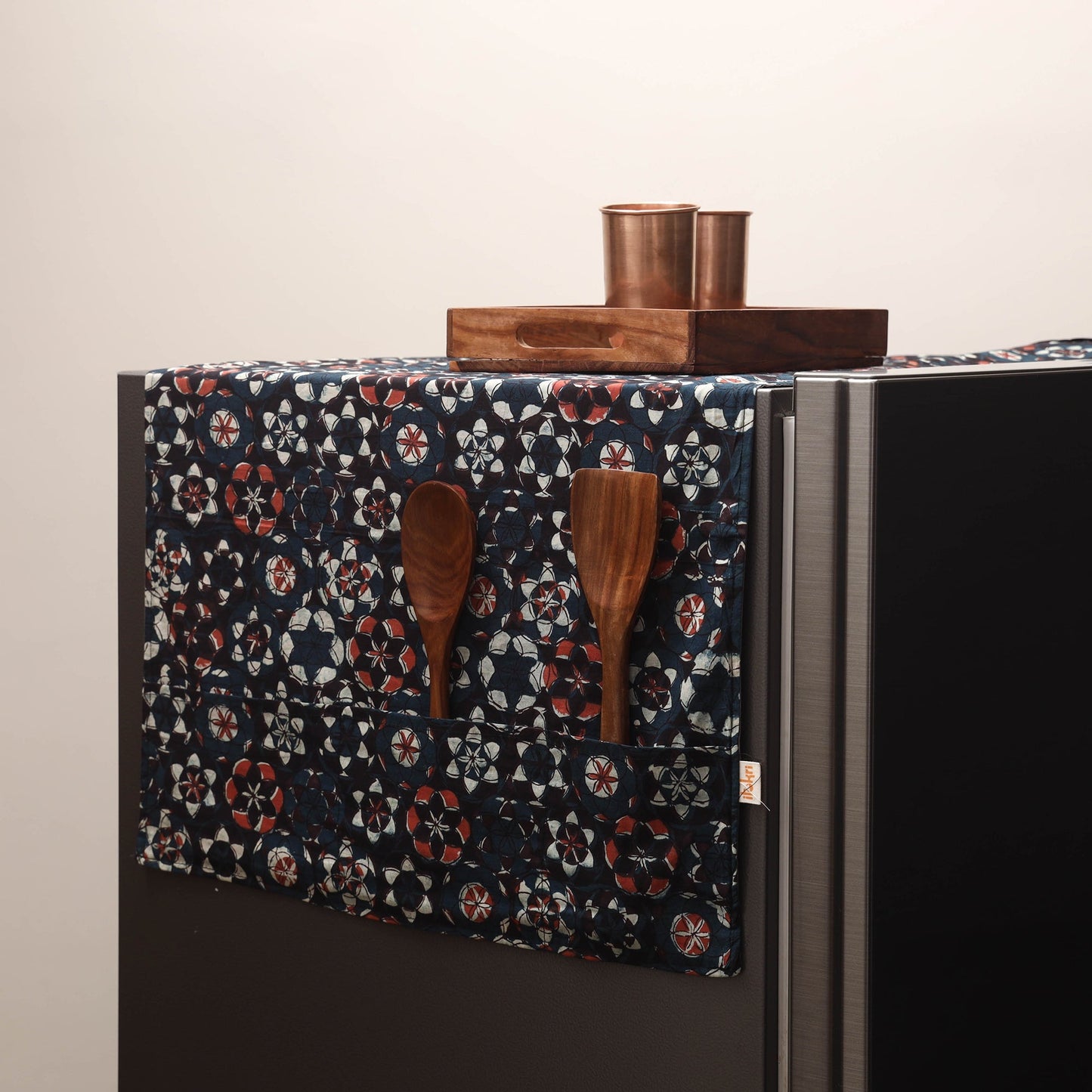 Handmade fridge top cover with multiple pockets 130