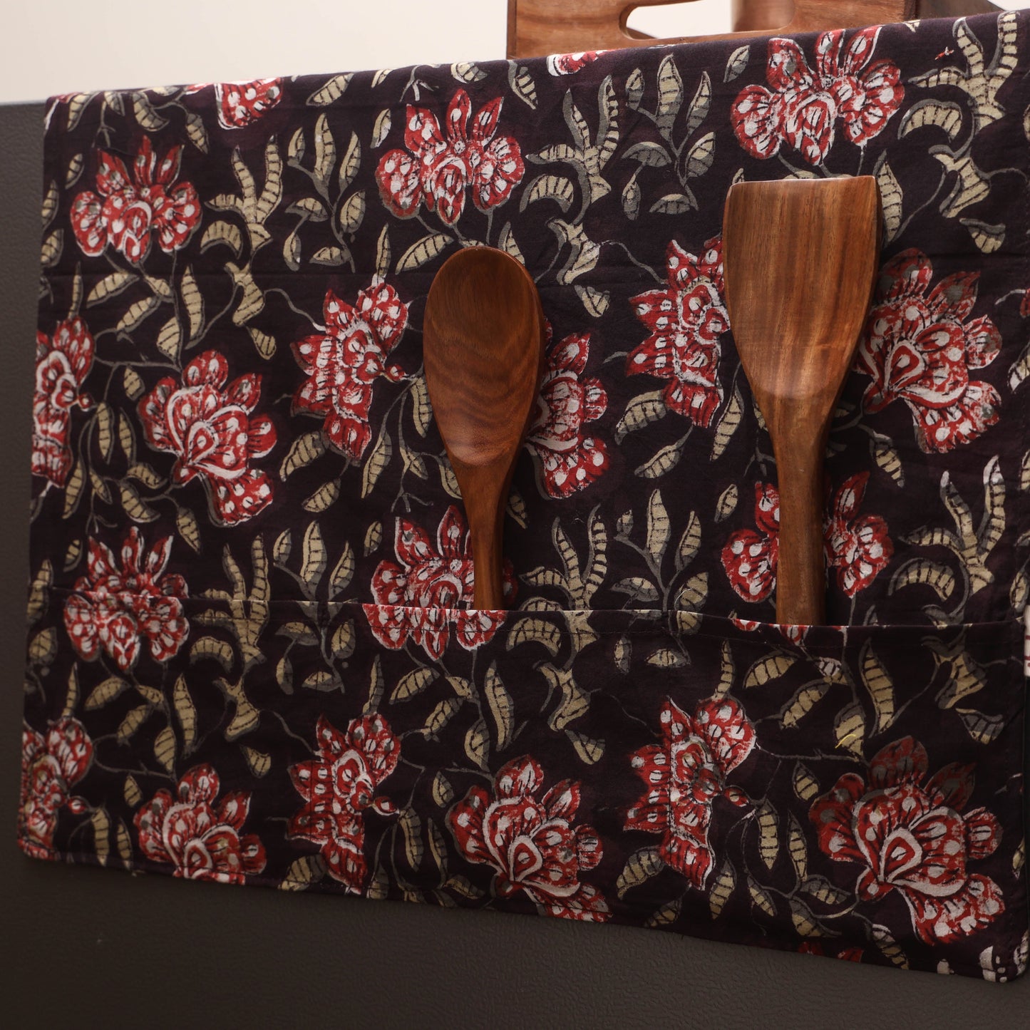 Handmade fridge top cover with multiple pockets 132