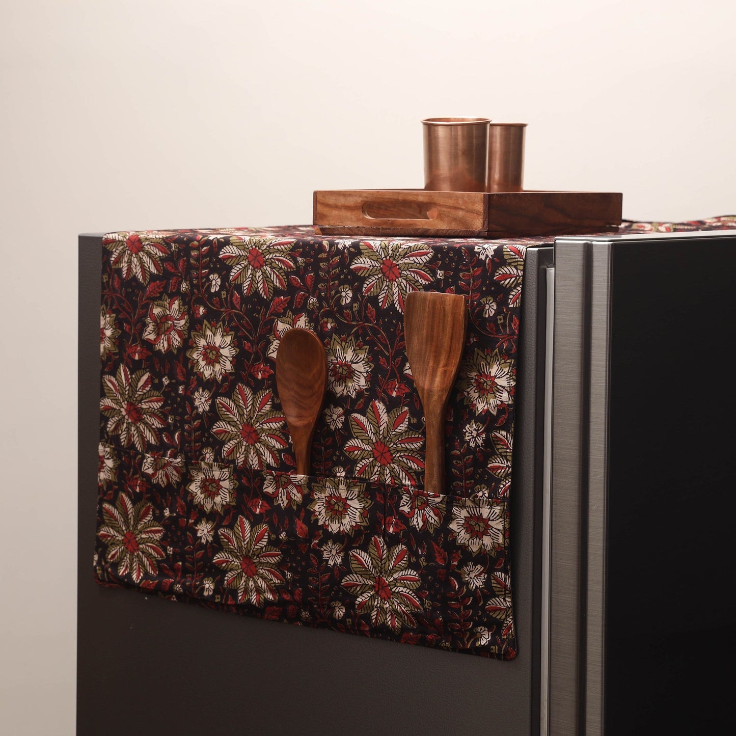 Handmade fridge top cover with multiple pockets 133