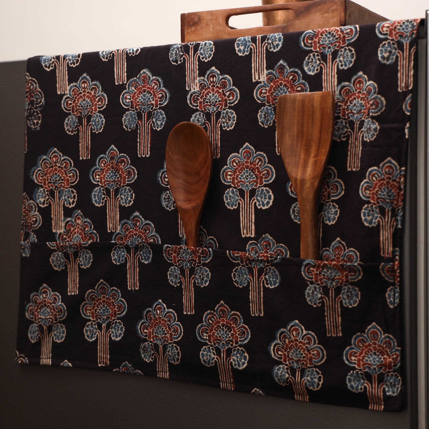 Handmade fridge top cover with multiple pockets 21