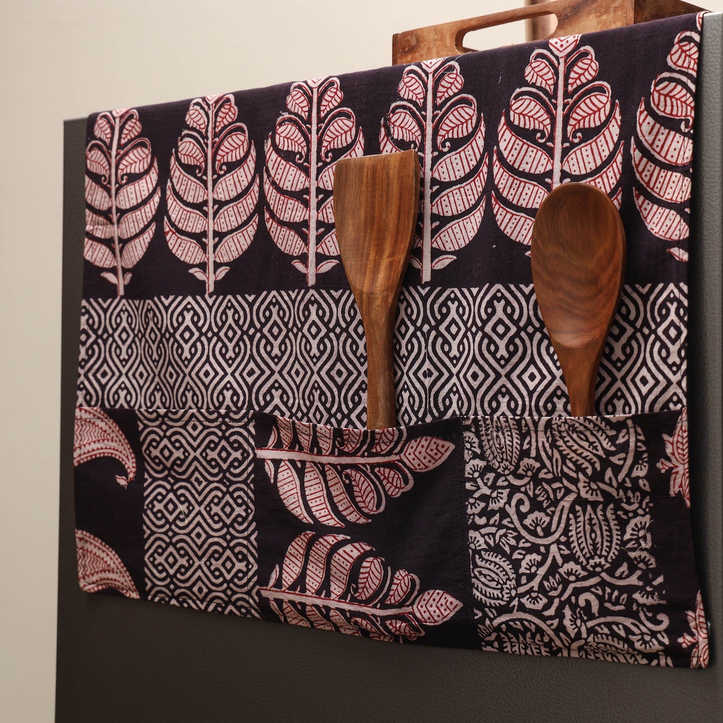 Handmade fridge top cover with multiple pockets 23