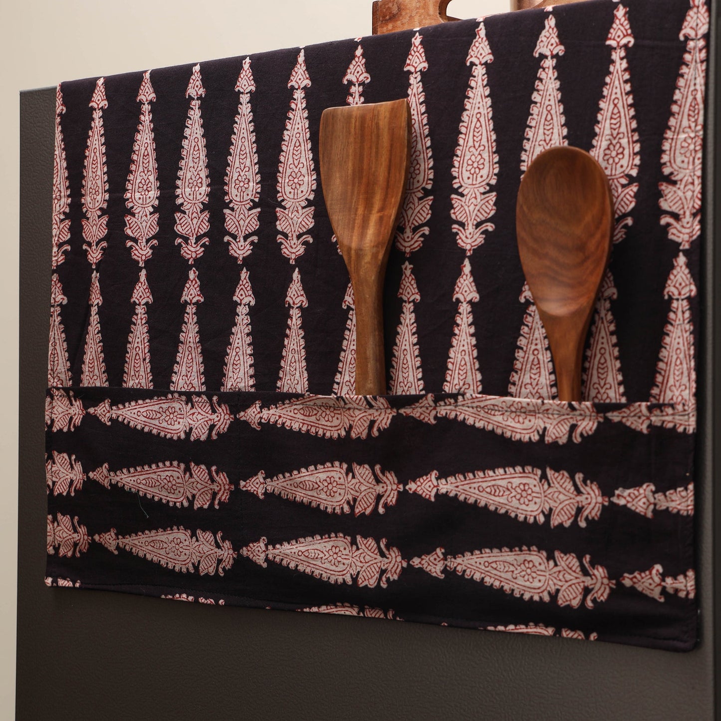 Handmade fridge top cover with multiple pockets 25