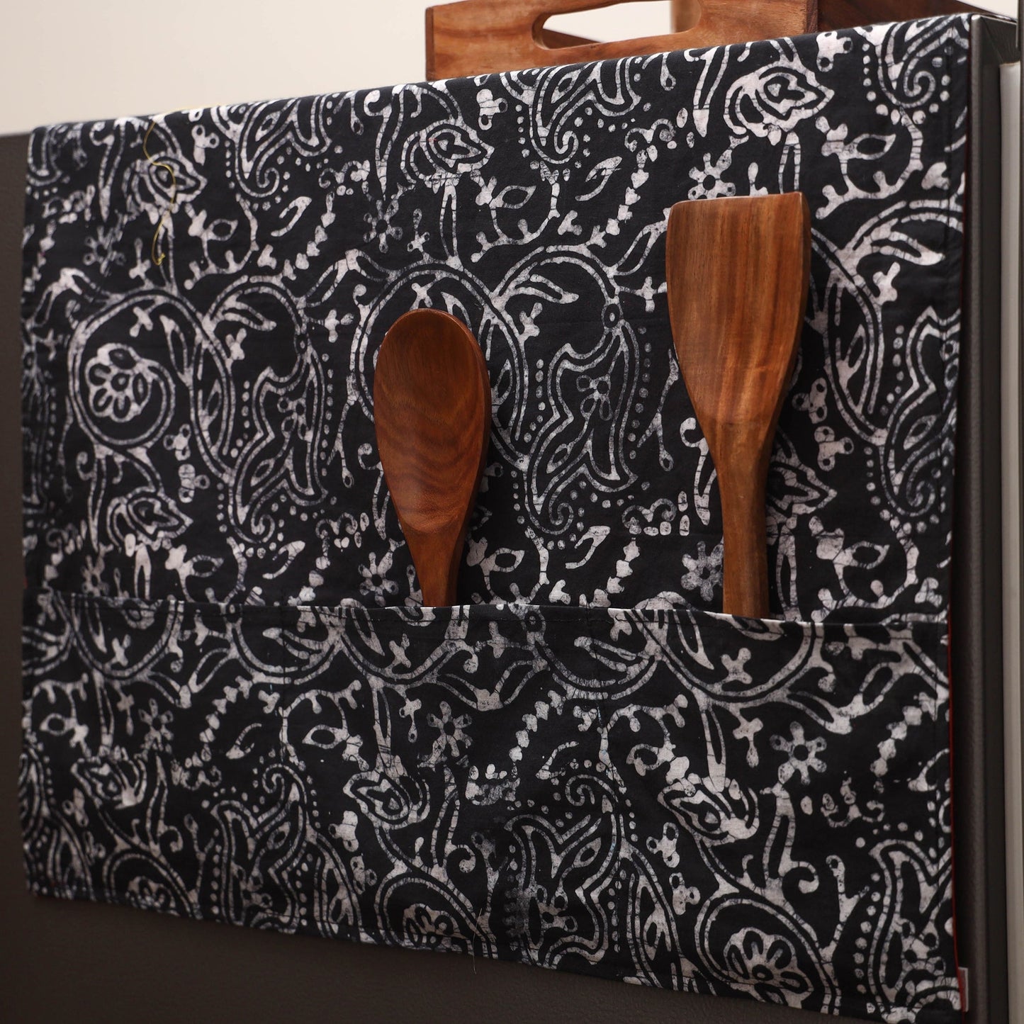 Handmade fridge top cover with multiple pockets 27