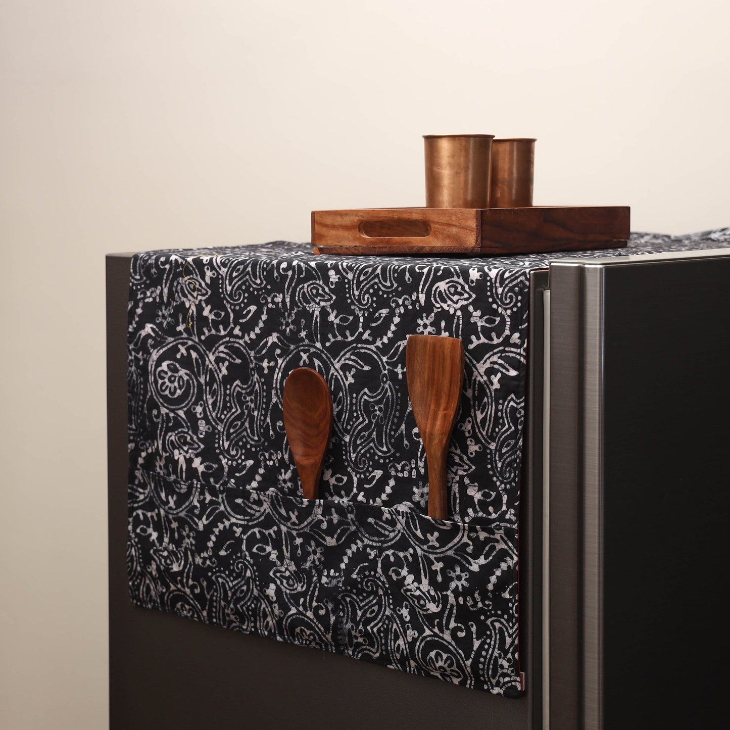 Handmade fridge top cover with multiple pockets 27