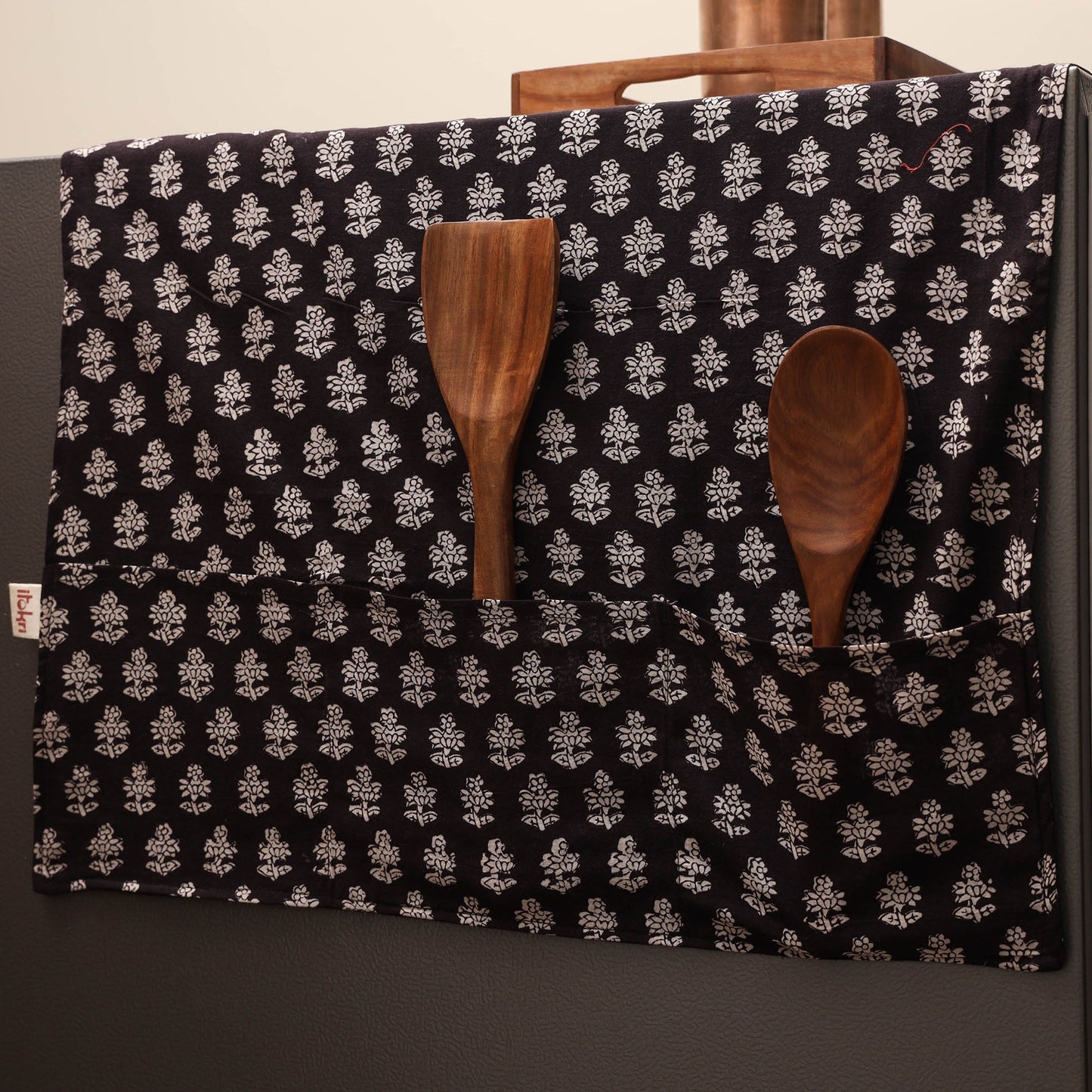 Handmade fridge top cover with multiple pockets 30