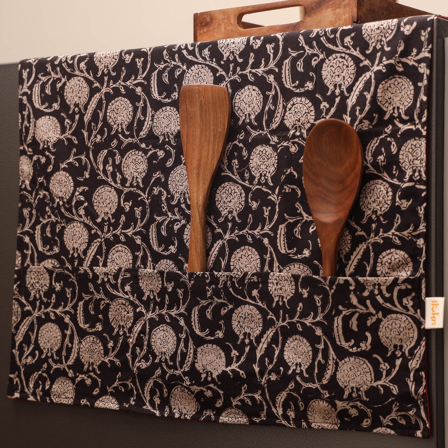 Handmade fridge top cover with multiple pockets 35