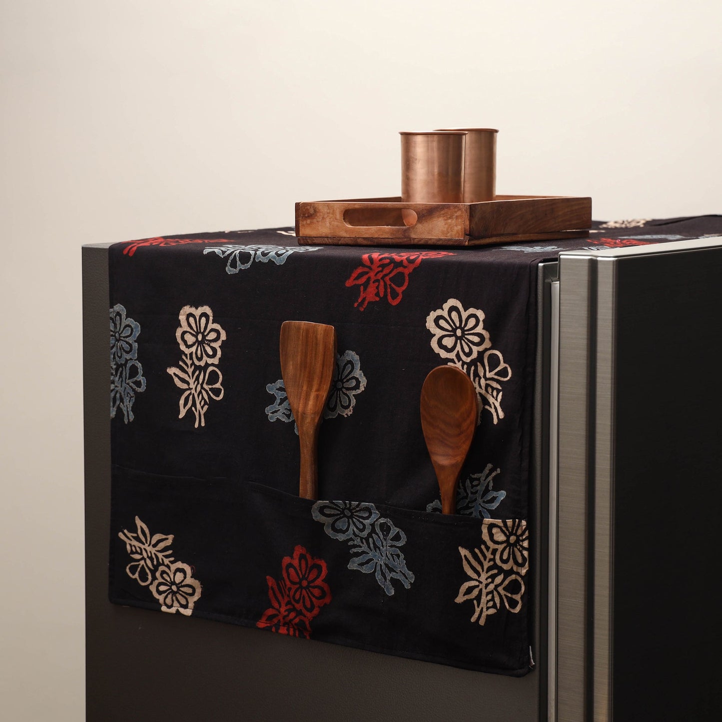 Handmade fridge top cover with multiple pockets 35