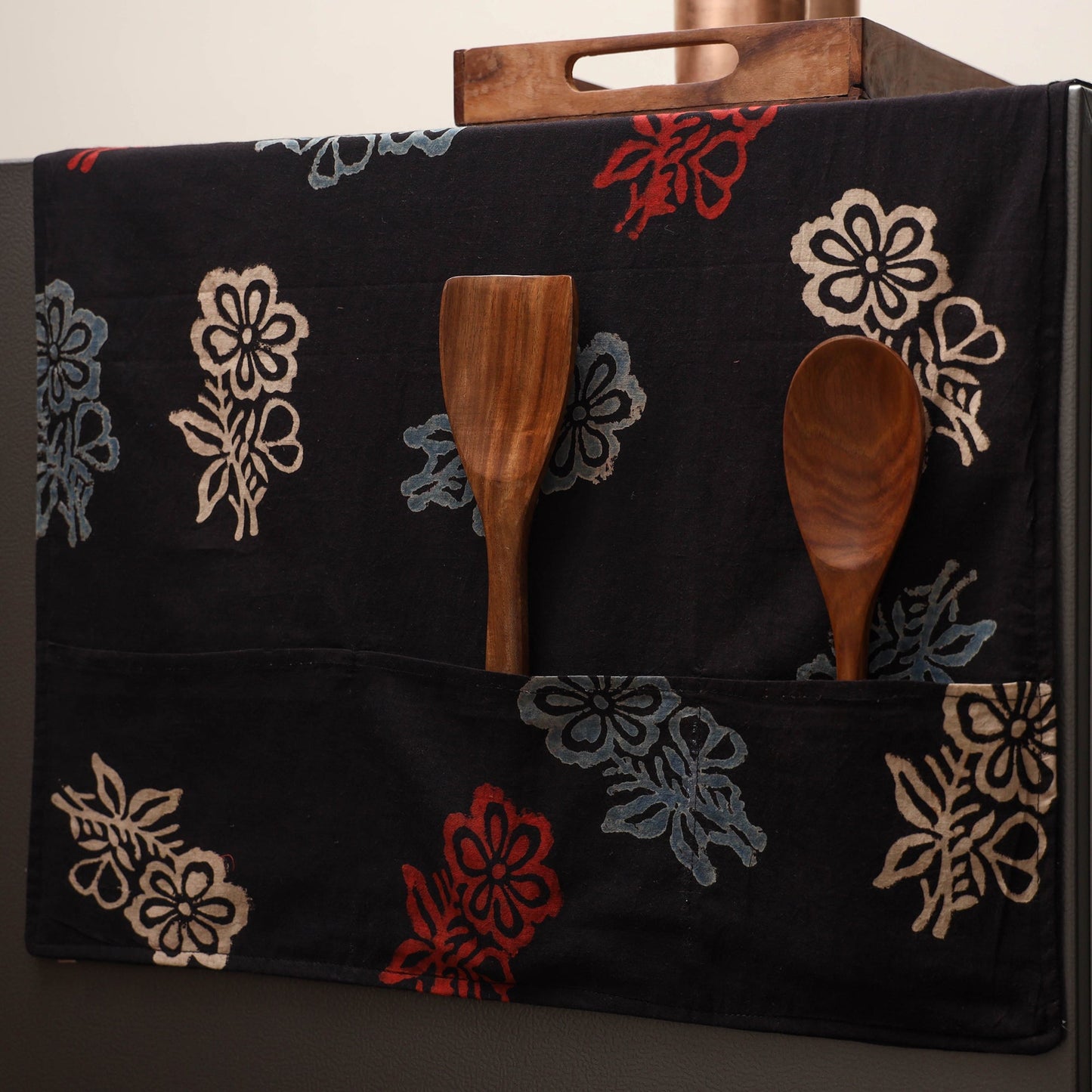 Handmade fridge top cover with multiple pockets 35