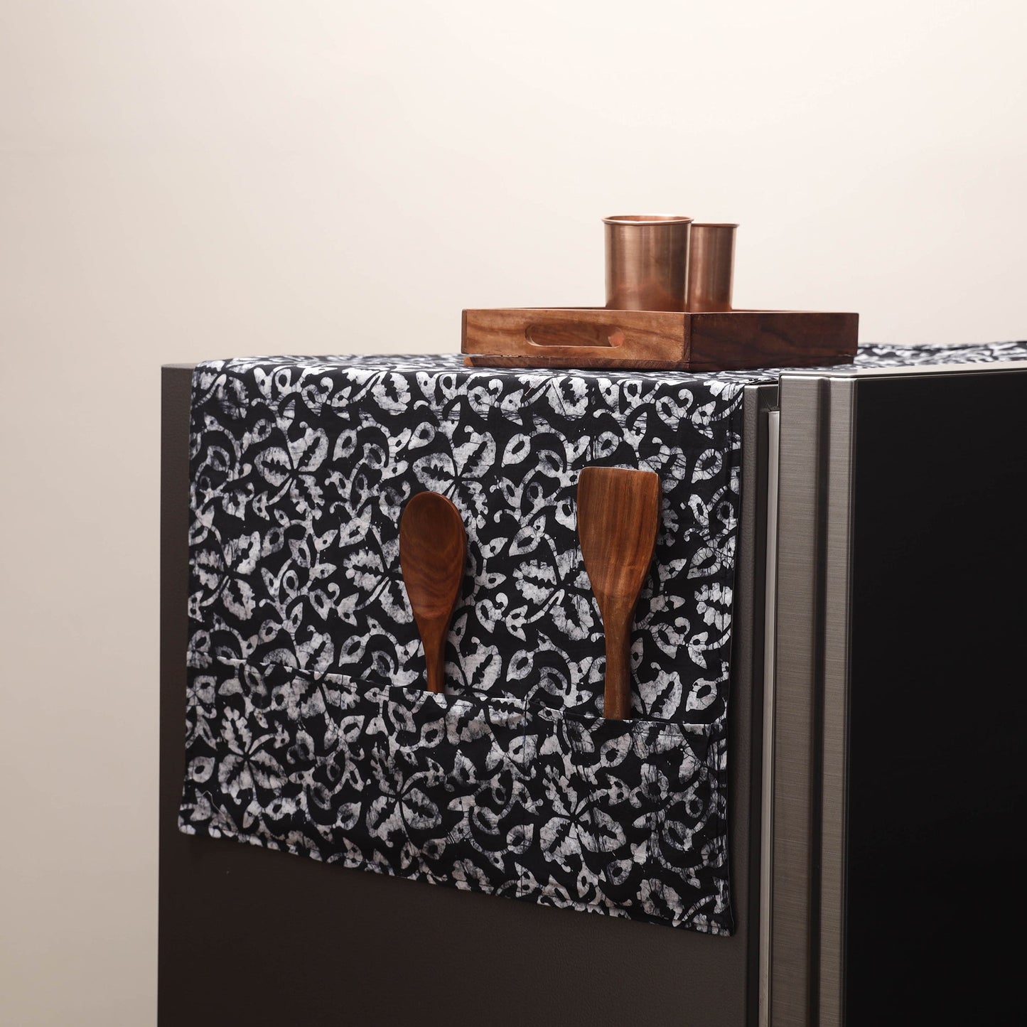 Handmade fridge top cover with multiple pockets 66