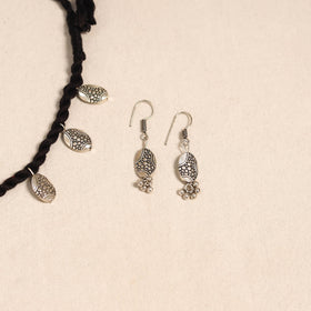 Black - handmade german silver necklace set 07 - handcrafted