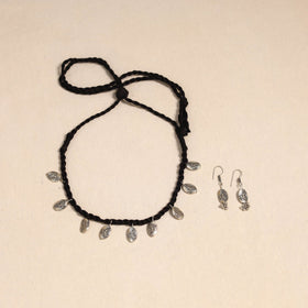 Black - handmade german silver necklace set 07 - handcrafted