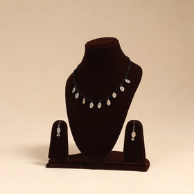 Black - handmade german silver necklace set 07 - handcrafted