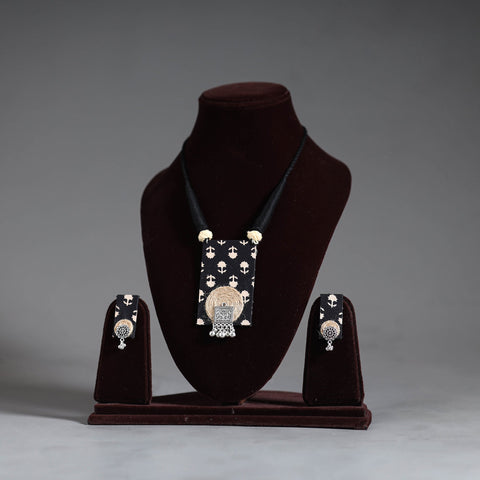 Handmade GS Jute Fabart Necklace Set 05