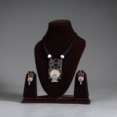  Handmade GS Jute Fabart Necklace Set 