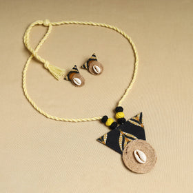 Buy Handmade Jute Fabart Necklace Set