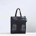 Black Handmade Nui Shibori Tie-Dye Cotton Shopping Bag 09