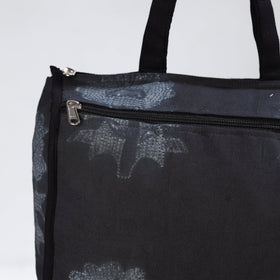 Black Handmade Nui Shibori Tie-Dye Cotton Shopping Bag 09