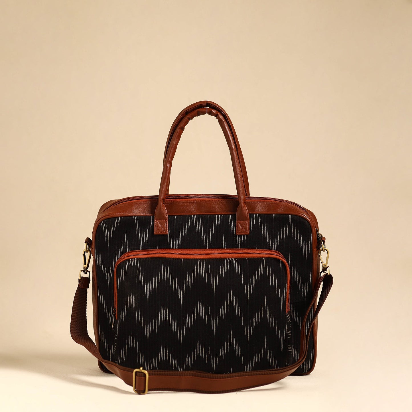  Black Handmade Pochampally Ikat Laptop Bag