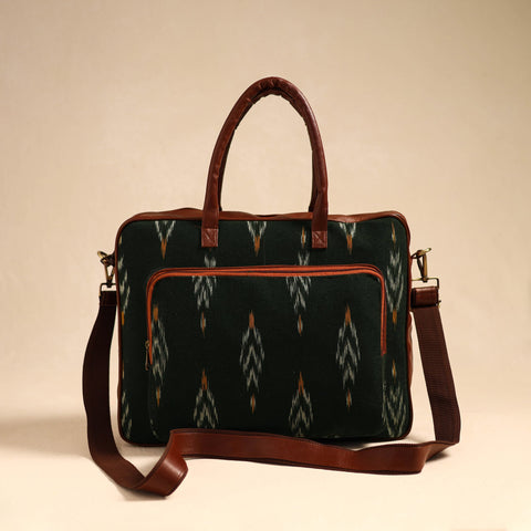  Black Handmade Pochampally Ikat Laptop Bag