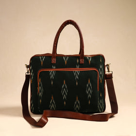  Black Handmade Pochampally Ikat Laptop Bag