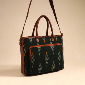  Black Handmade Pochampally Ikat Laptop Bag