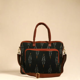  Black Handmade Pochampally Ikat Laptop Bag