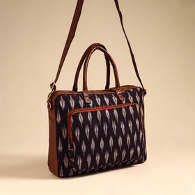  Black Handmade Pochampally Ikat Laptop Bag