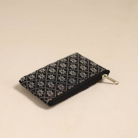  Black Handmade Quilted Cotton Coin Pouch Online in India
