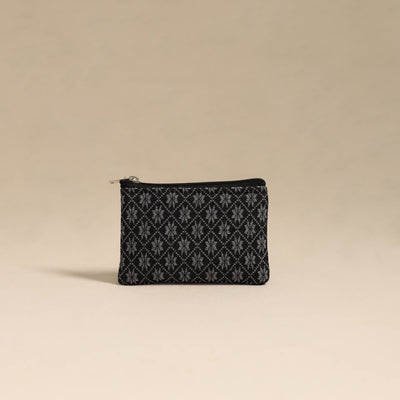  Black Handmade Quilted Cotton Coin Pouch Online in India