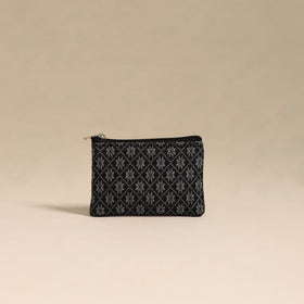  Black Handmade Quilted Cotton Coin Pouch Online in India
