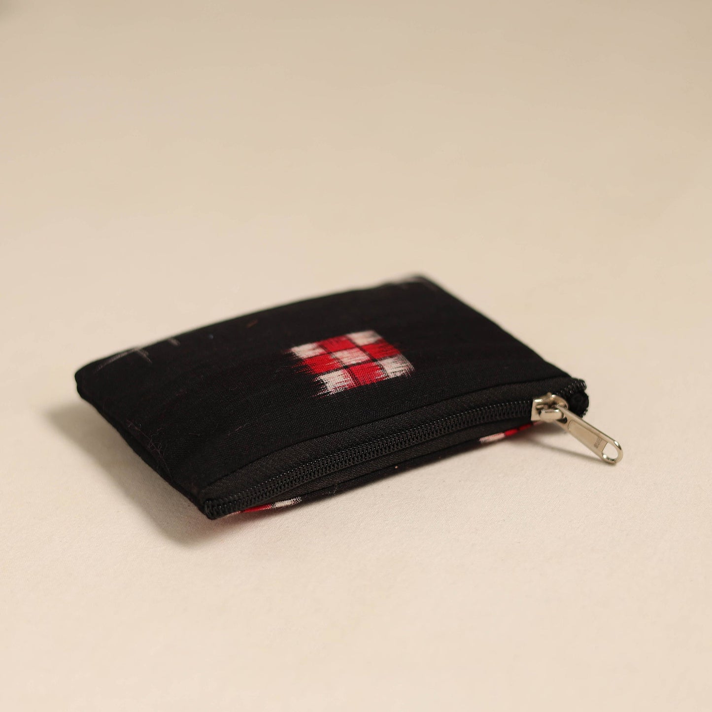  Black Handmade Quilted Cotton Coin Pouch Online in India