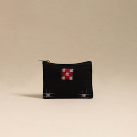  Black Handmade Quilted Cotton Coin Pouch Online in India