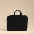 Shop Black Handmade Quilted Cotton Laptop Bag 