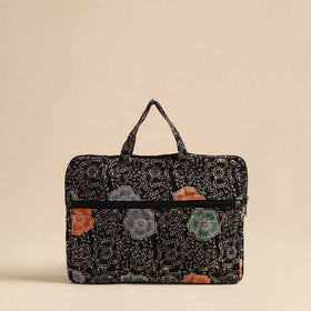 Black Handmade Quilted Cotton Laptop Bag