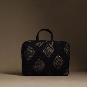  Black Handmade Quilted Cotton Laptop Bag (13 x 16 in)