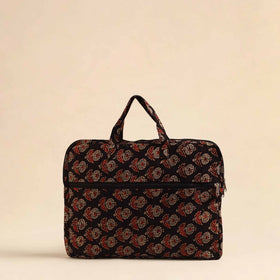  Black Handmade Quilted Cotton Laptop Bag
