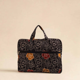  Black Handmade Quilted Cotton Laptop Bag