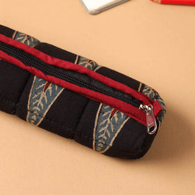  Handmade Quilted Cotton Black Pencil Pouch