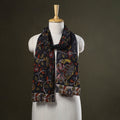 Black Handpainted Cotton Kalamkari Stole