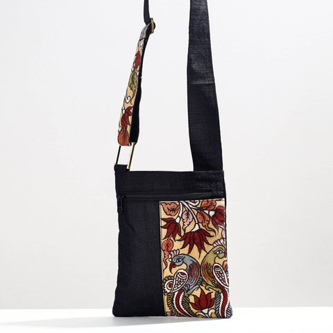 Buy Handpainted Kalamkari Natural Dyed Ghicha Silk Sling Bag Online at iTokri.com