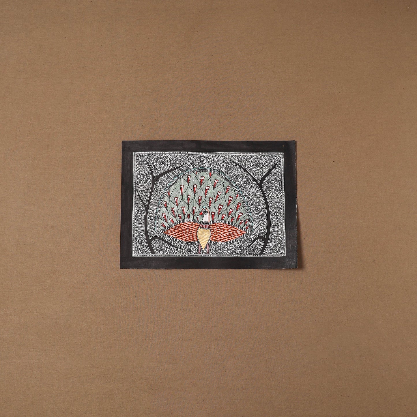 Handpainted madhubani painting by hira devi (11 x 15 in)