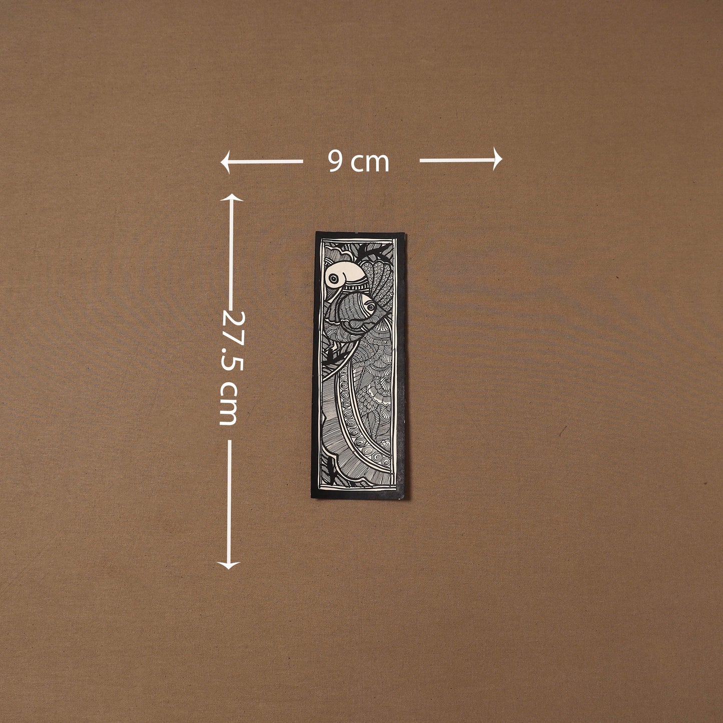 Handpainted madhubani painting by hira devi (11 x 3 in) 81