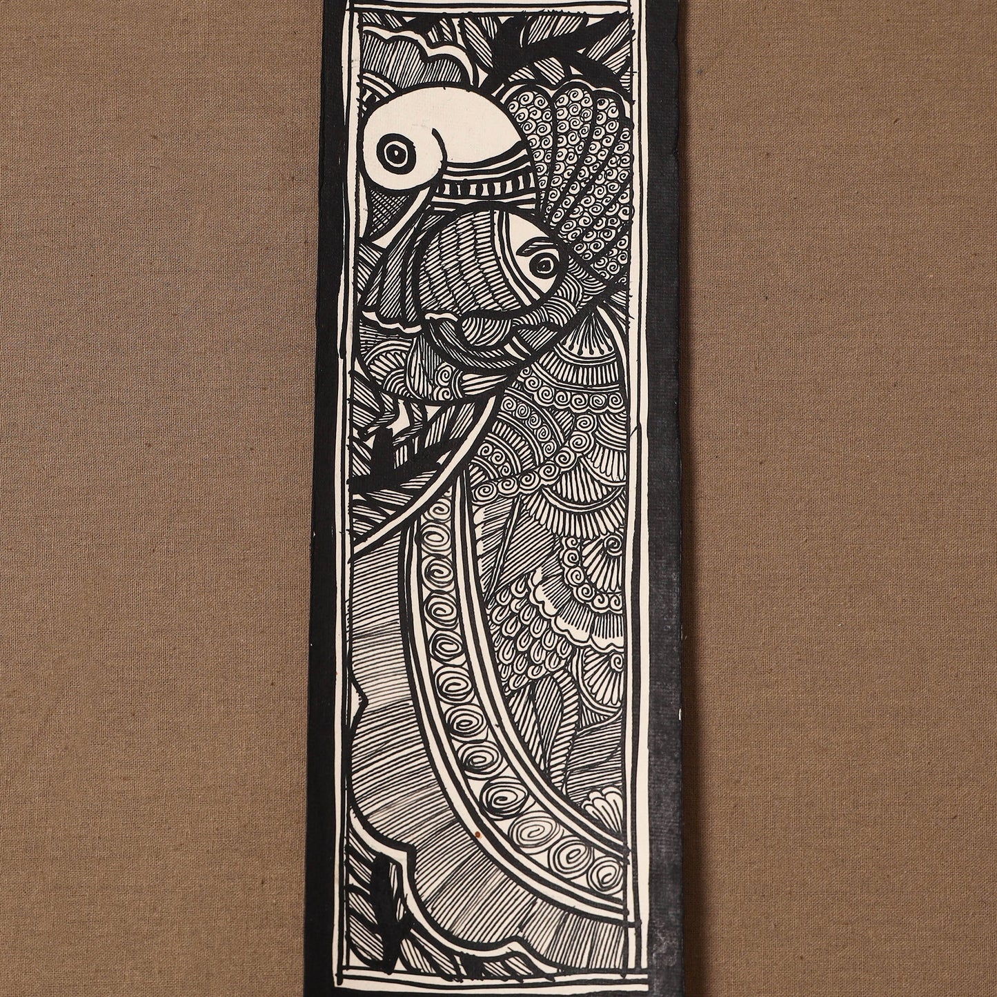 Handpainted madhubani painting by hira devi (11 x 3 in) 81