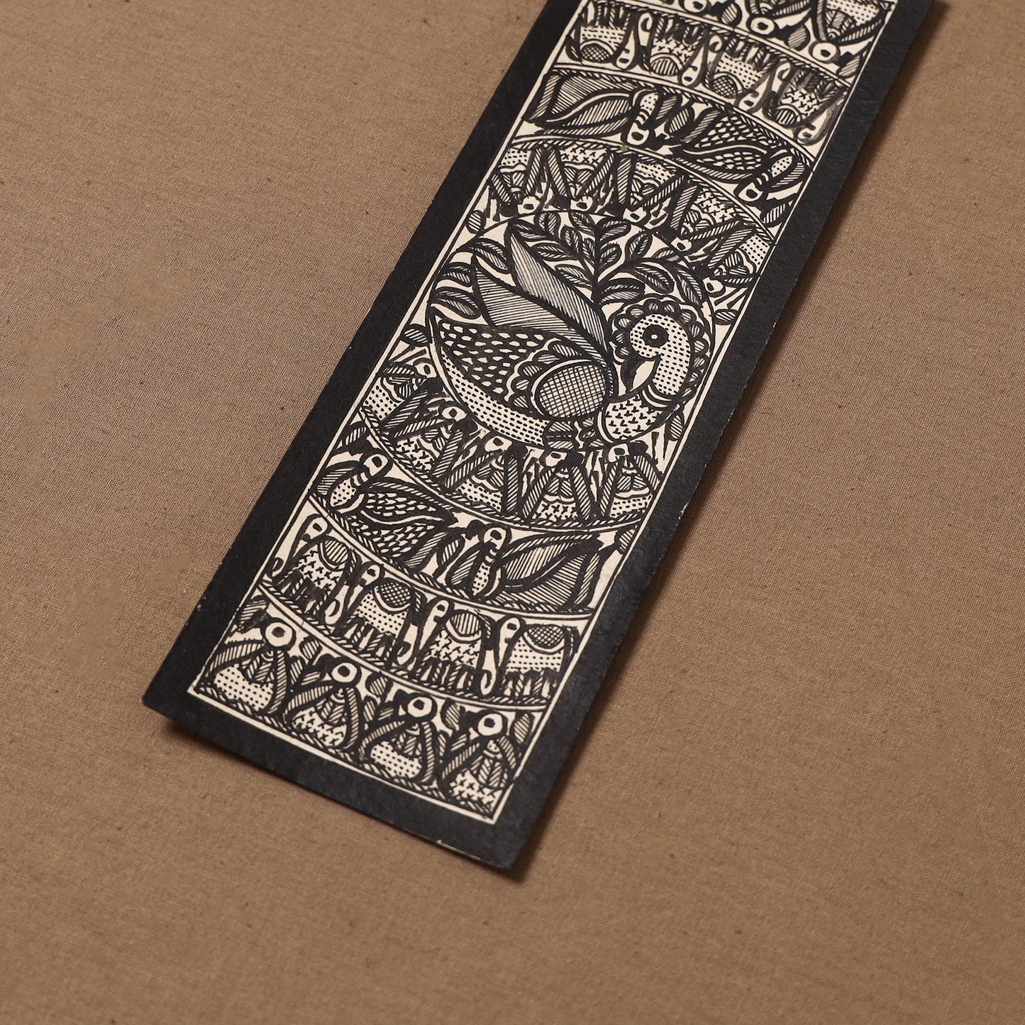 Handpainted madhubani painting by hira devi (11 x 3 in) 85