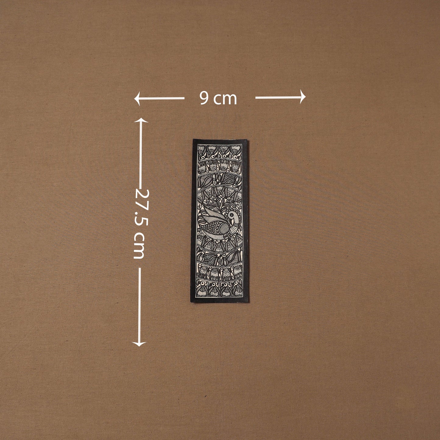 Handpainted madhubani painting by hira devi (11 x 3 in) 85