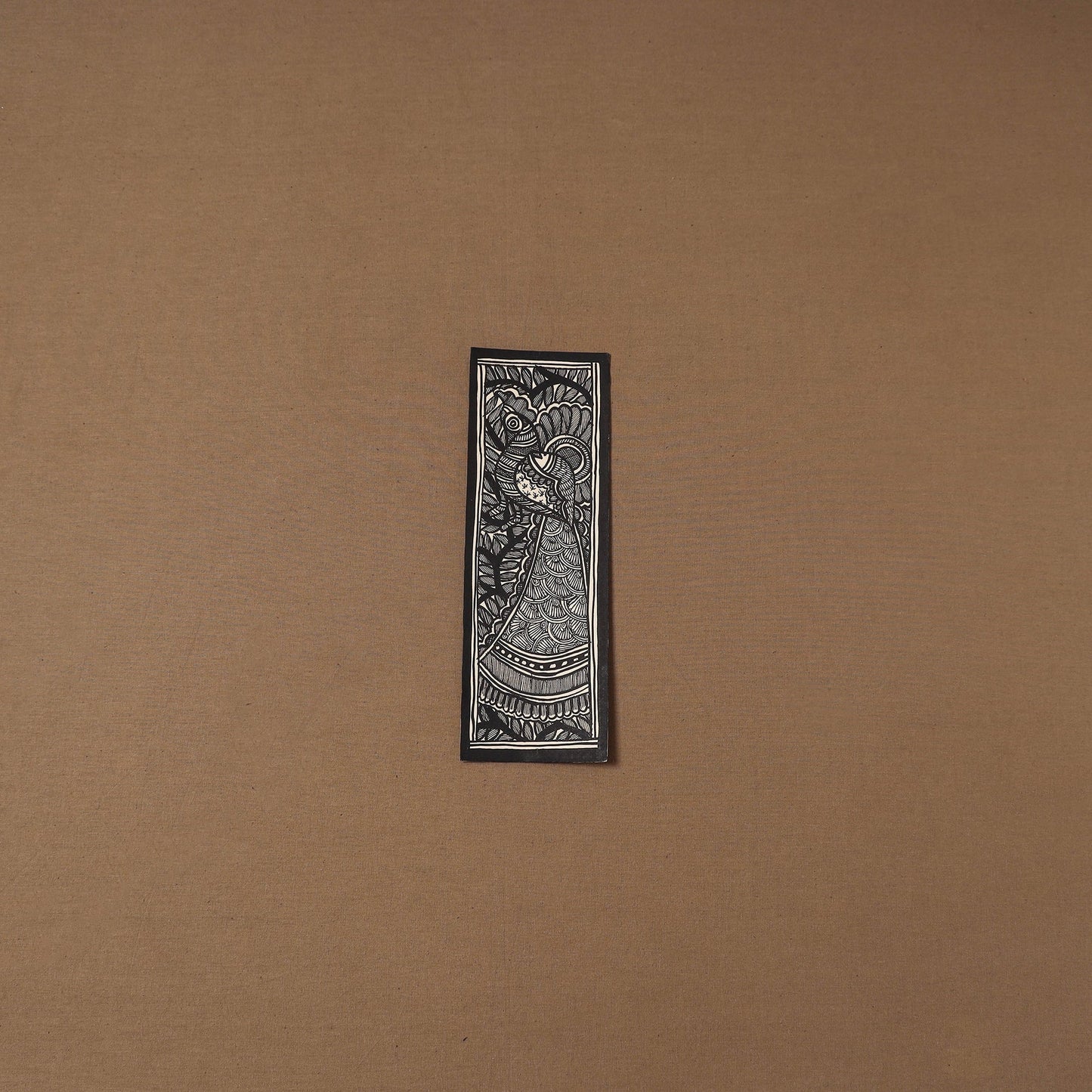 Handpainted madhubani painting by hira devi (11 x 3 in) 88