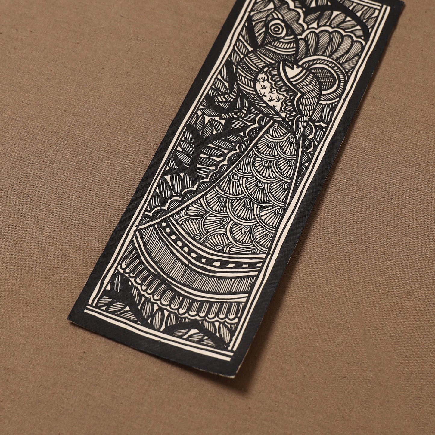 Handpainted madhubani painting by hira devi (11 x 3 in) 88